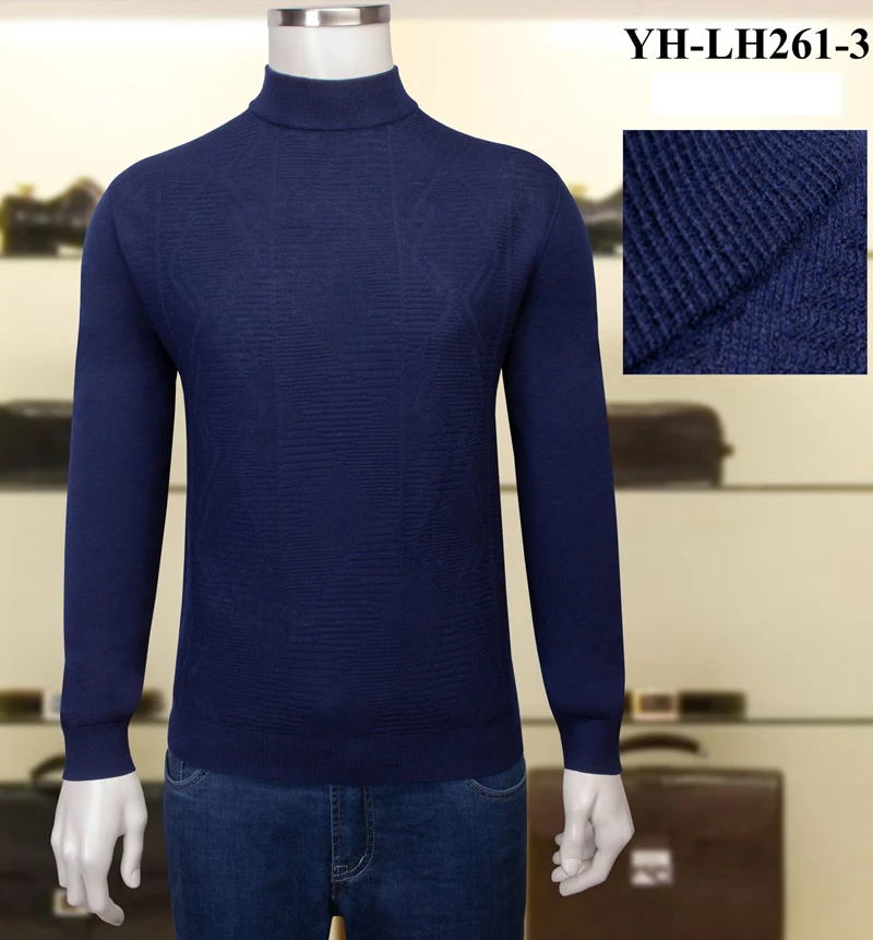 

Мужской Однотонный свитер с круглым вырезом, большого размера