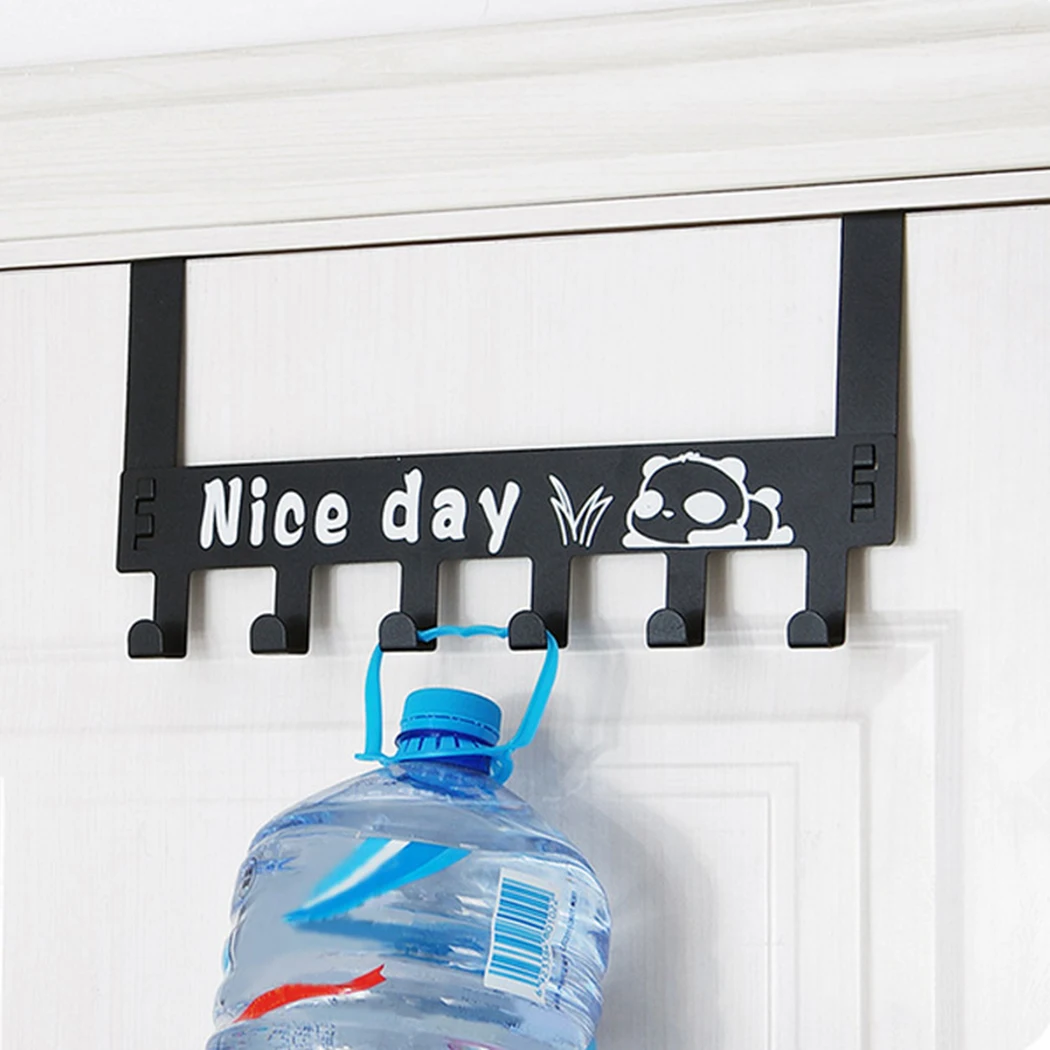 

6 Hooks Creative Hanger Door Hanger Backdoor Hanger Coats Jackets Hats Scarves Door Back Type Nail-free Load-Bearing Iron Hooks