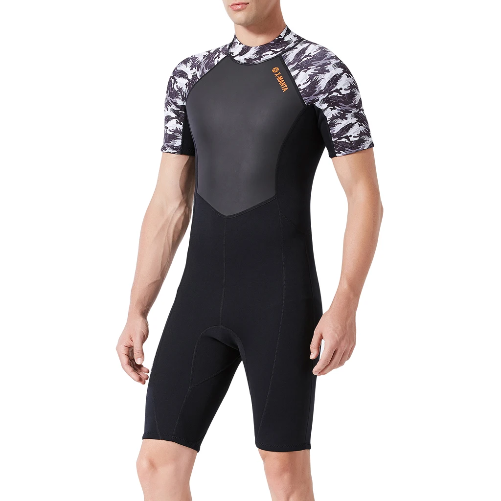 

1.5mm Dive Wetsuit Diving Shorty Short Sleeve Wet Suit for Men for Surfing Snorkeling, Sailing, Spearfishing