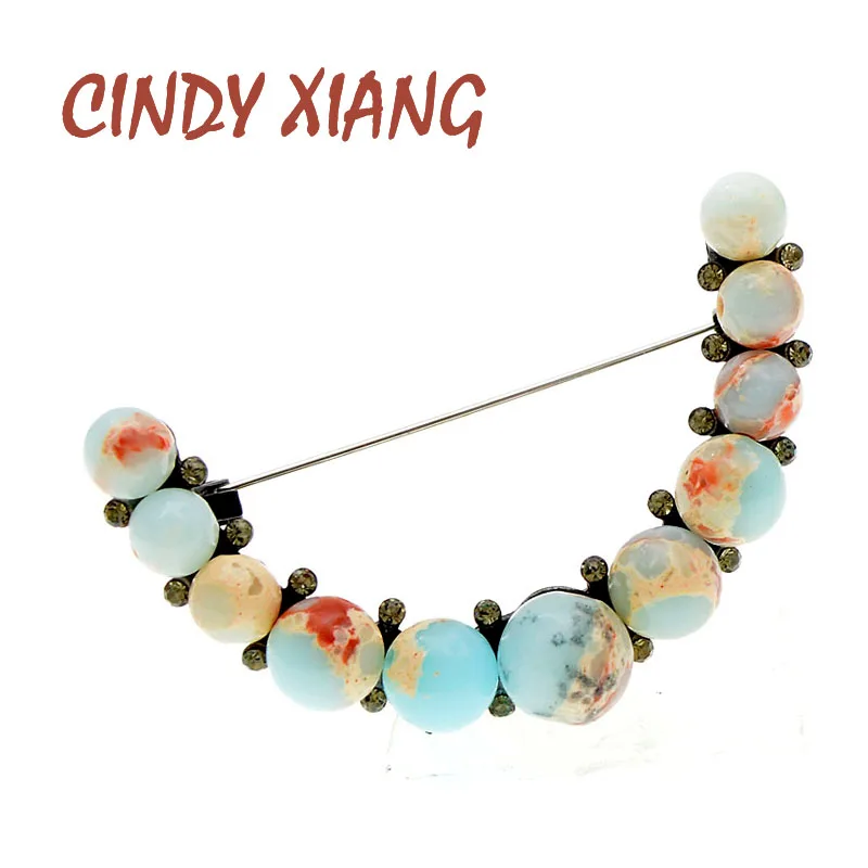 CINDY XIANG Новое поступление натуральный лунный камень стильные броши для женщин
