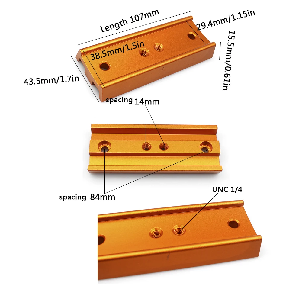 Монтажная пластина для телескопа полностью металлическая 107 мм ласточкин хвост