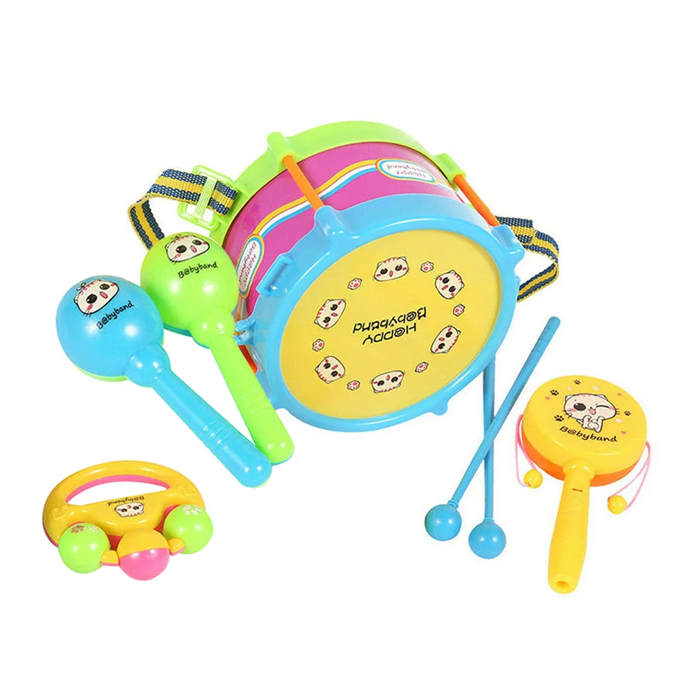 Барабан музыкальный для мальчиков и девочек набор из 6 инструментов детская