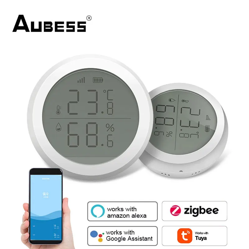 

Tuya ZigBee Smart Temperature And Humidity Sensor Wireless LCD Screen Display Smart Temperature Control System Smart Life