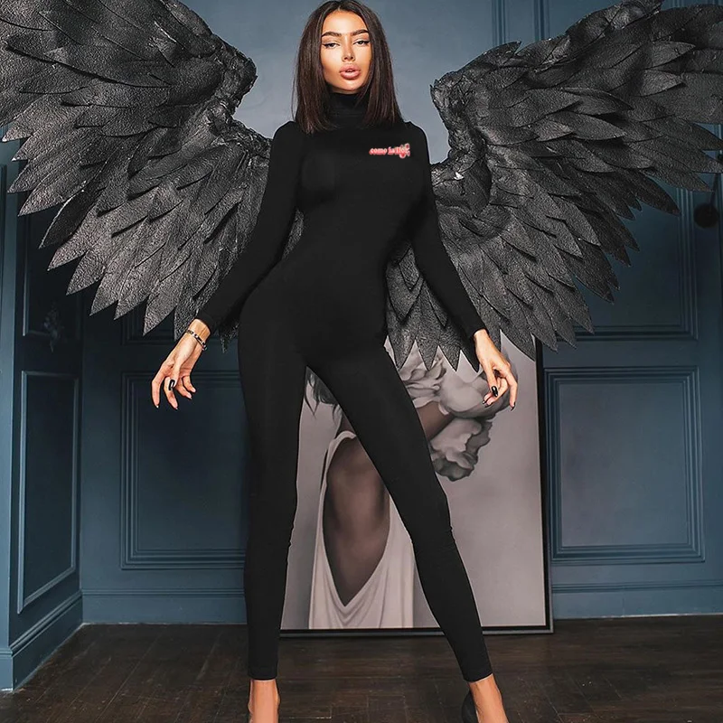 

One Piece Jumpsuit Rompers Bodycon Overalls Sexy Sports Printing Letter Slim Long Sleeve Jogger Body Suit Outfit Sportswear