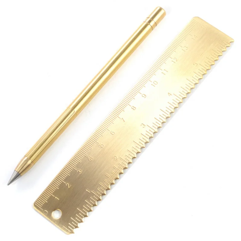 Retro Brass Inkless Pen Pure Metal No-ink Copper Gift Stylus Everlasting Pencil Outdoor Travel Tools | Спорт и развлечения