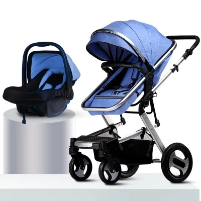 Luxury Baby Stroller Carriage For Newborns High Landscape Two-way Baby 2 in 1 Folding Prams For Kids Car Seat Stroller