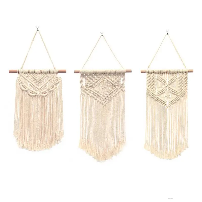 

Макраме настенное плетение ручной работы богемный хлопковый шнур гобелен в стиле бохо домашний декор Бохо богемный Плетеный гобелен насте...