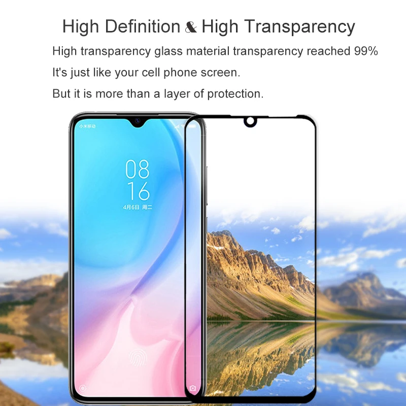 Закаленное стекло с полным покрытием для Xiaomi Mi 8 9 SE 8X 9X 6X A2 A3 Lite 9T pro 9H Защита экрана
