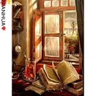 Алмазов картина пейзаж окна для чтения книг Вышивка крестом 5D DIY квадратные ручной инструмент для выкладывания мозаики Фотообои