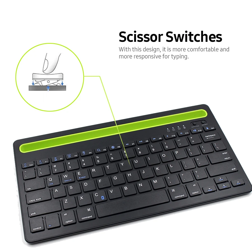 

Touch Keyboard Bluetooth Wireless Rechargeable Slient Keyboard For Laptop Smart TV IOS Android Windows with Touchpad Numeric