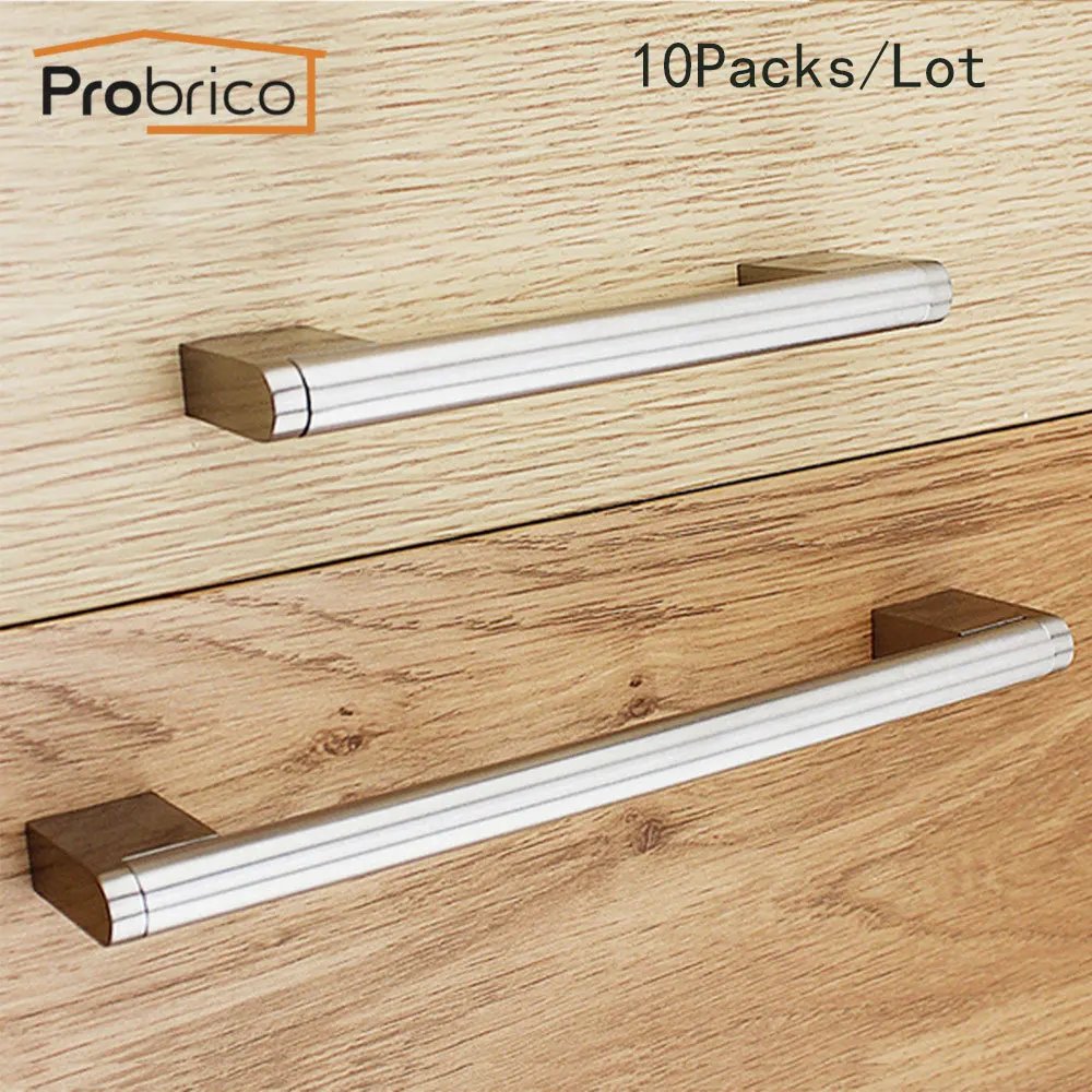 Probrico 10 шт. кухонные ручки для шкафа современный комод шкаф буфет Тянет дверные ручки из нержавеющей стали для гардероба