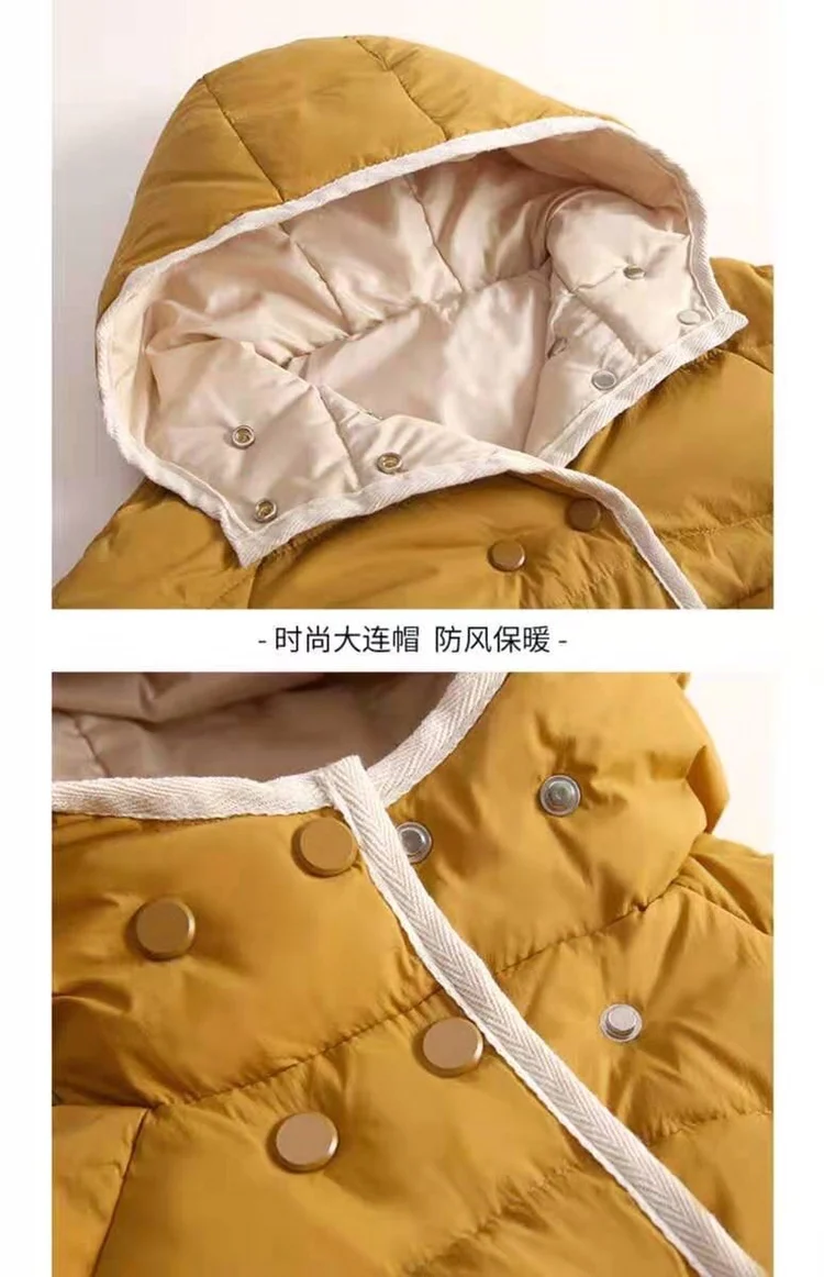 Зимнее пальто для маленьких девочек пуховик с наполнителем из белого утиного