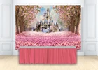 Фон принцессы для дня рождения для девочек баннер сказочный замок Розовая мечта цветение вишни цветочный фон для фотосъемки постер