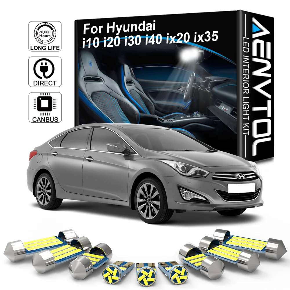Автомобильная светодиодная лампа AENVTOL Canbus для Hyundai i10 i20 i30 i40 ix20 ix35 Tucson Santa Fe 2008 2009 2011