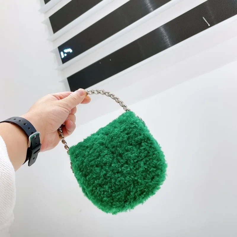 

Fashion Lambs Plush Chain Crossbody bags for women Casual Lambswool Women Shoulder Bag Mini Soft Plush Top Handle Woman Handbags