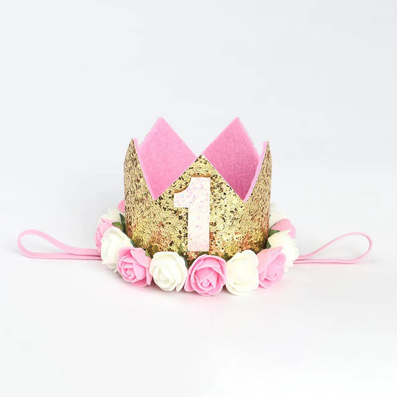 

1pc Happy Birthday Party Hats Decor Cap One Birthday Hat Princess Crown 1st 2nd 3rd Year Old Number Baby Kids Hair Accessory