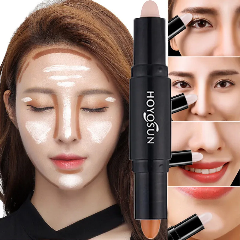 2 в 1 бронзатор Contour Highlight Ремонт теней Stick Корректор для лица макияжа Основа