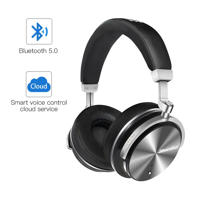 Bluedio T4S Bluetooth наушники с микрофоном беспроводной гарнитуры Bluetooth для iPhone Samsung Xiaomi наушников - Цвет: Black bluetooth 5.0