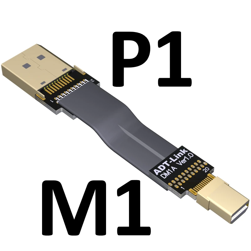 Мини-кабель-удлинитель для порта дисплея DP 4K 60 Гц 1 2 в шнур угловой адаптер