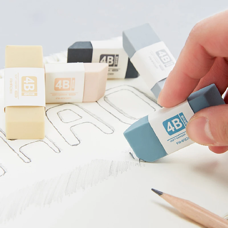 

1Pcs Students 4B Eraser Professional Art Sketch Drawing Rubber Office School Supplies Kawaii Stationery