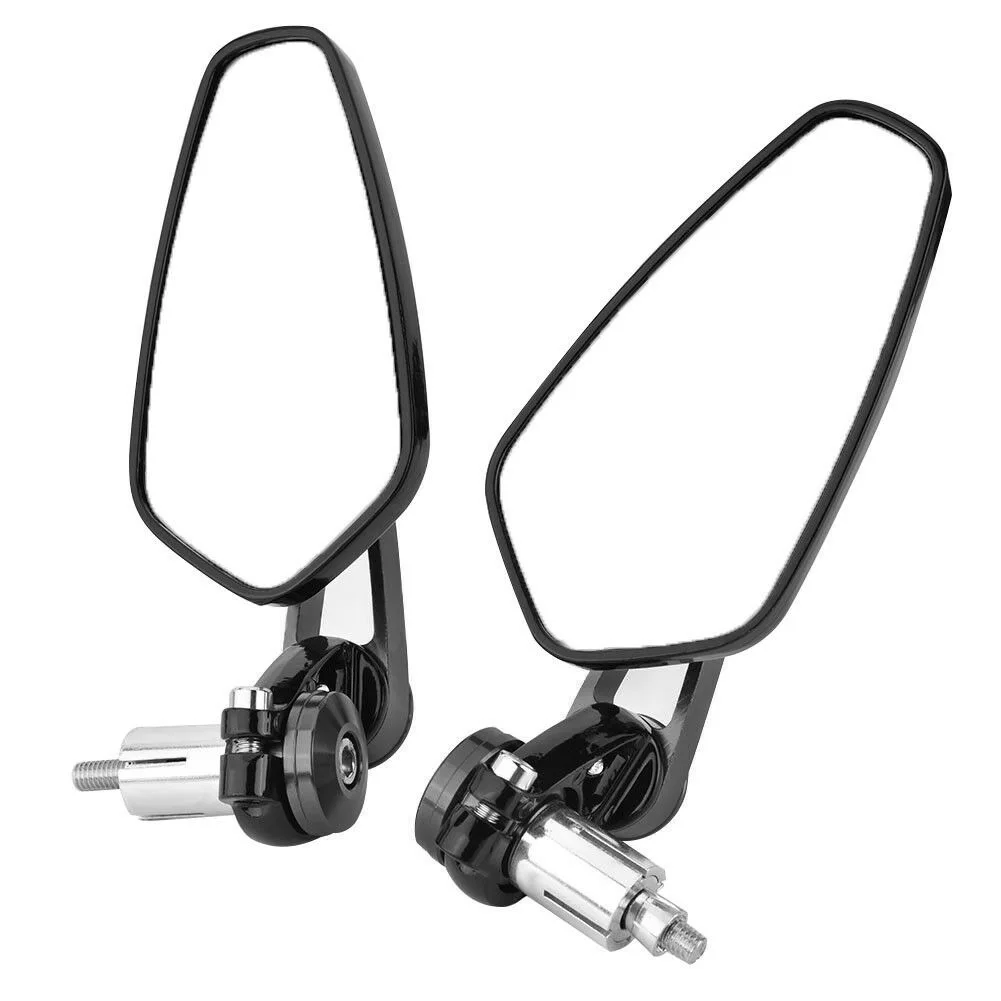 

1 Pair 7/8" 22mm Universal Motorcycle Aluminum Rear View Black Handle Bar End Side Rearview Mirrors For Yamaha Suzuki Honda