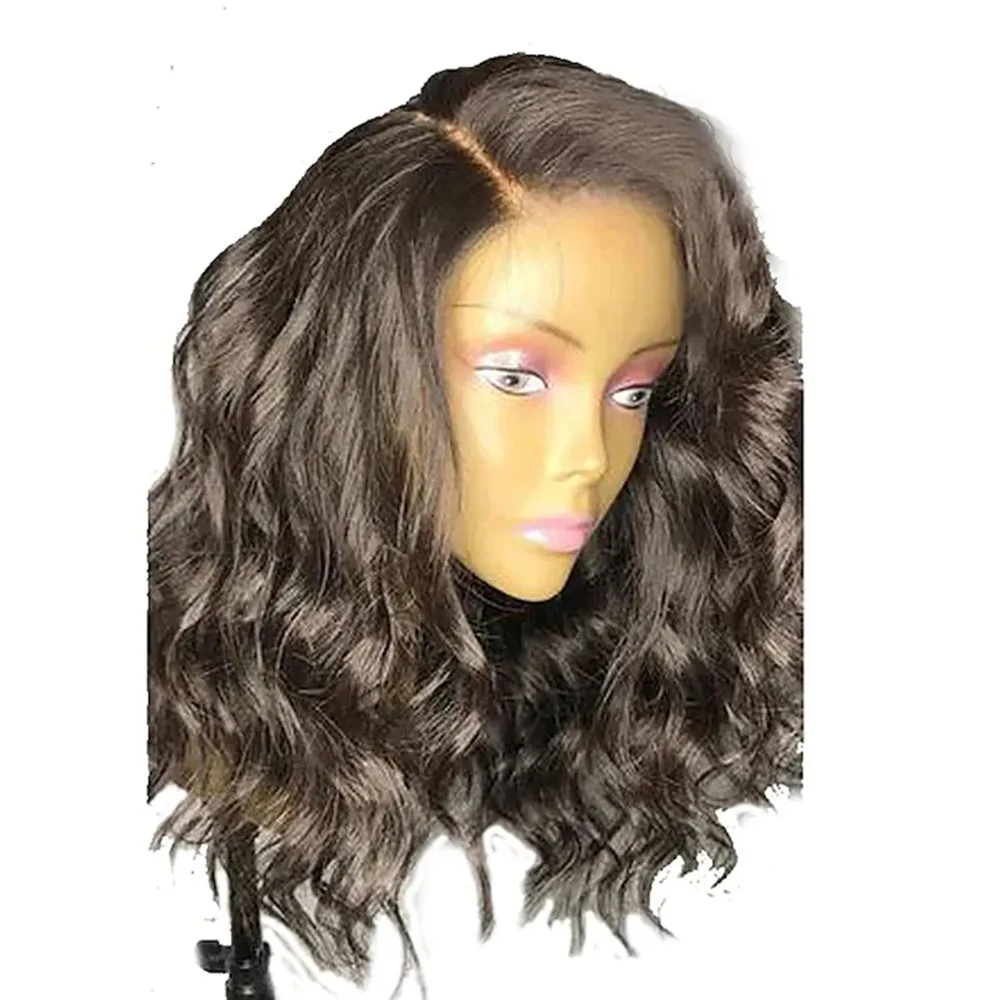 100% Real Remy Human Hair Lace Front Wig Layered Haircut style Brazilian Hair Wavy Black Wig with Baby Hair Lace Wigs