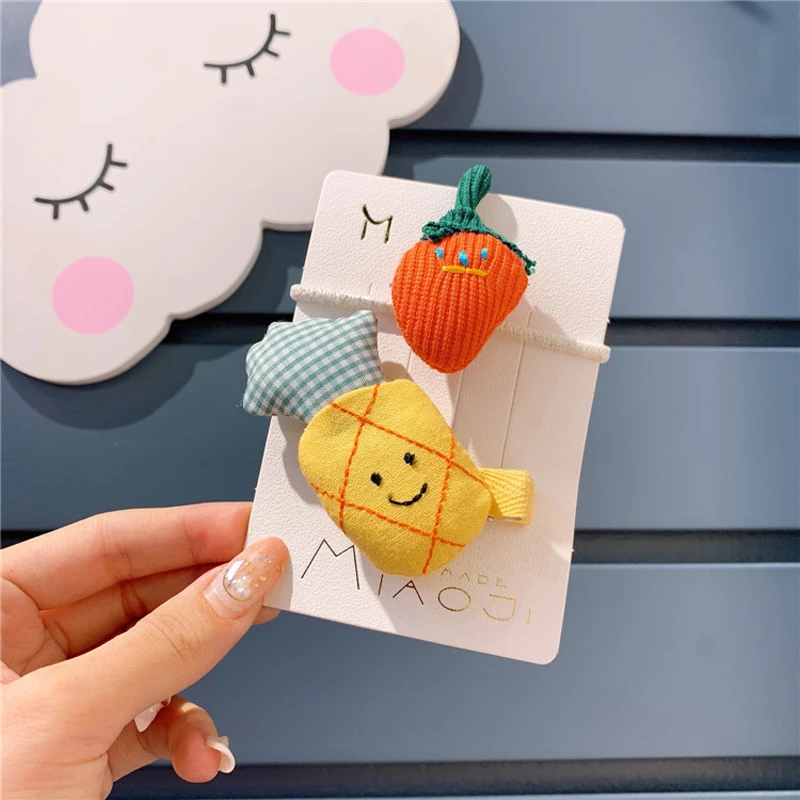 2 шт./компл. резинки для волос в виде овощей и фруктов зажимы набор головных уборов