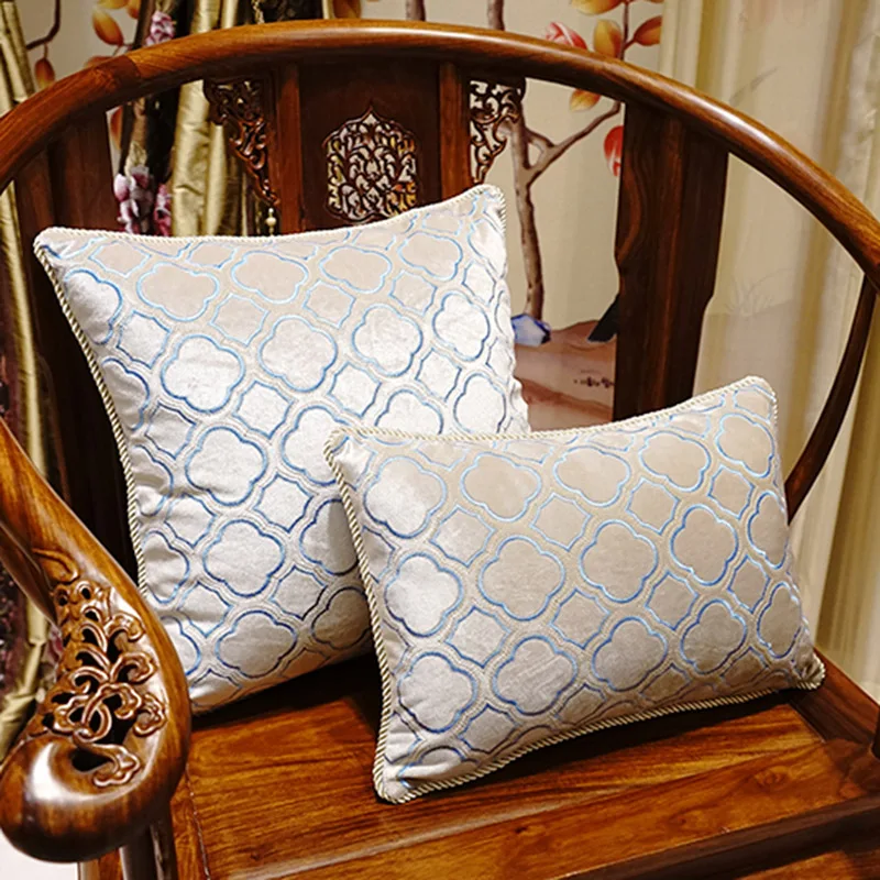 Роскошный вельветовый чехол для подушки с вышивкой в европейском стиле