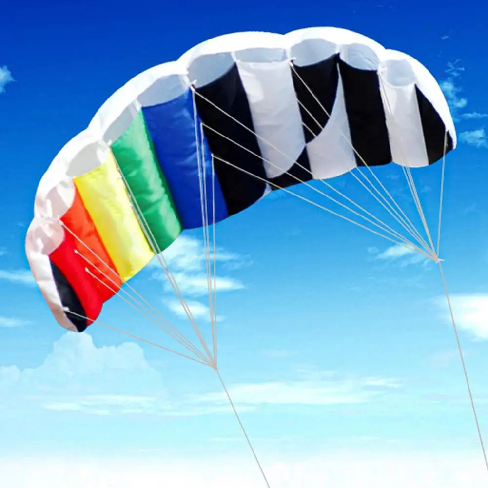 

Colorful Rainbow Flying Kite Beautiful Tear-resistant 1.4M Rainbow Dual Line Rainbow Power Kites For Entertainment Children