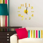 Золотые 3D настенные часы зеркальные настенные наклейки s творческие DIY настенные часы съемные художественные наклейки домашний декор гостиной