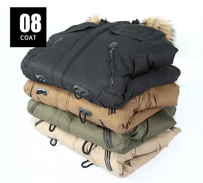 Men Warm Coat Winter Jackets Men Thicken X-Long Cotton Padded Fleece Down Parka Coat Men Outwear