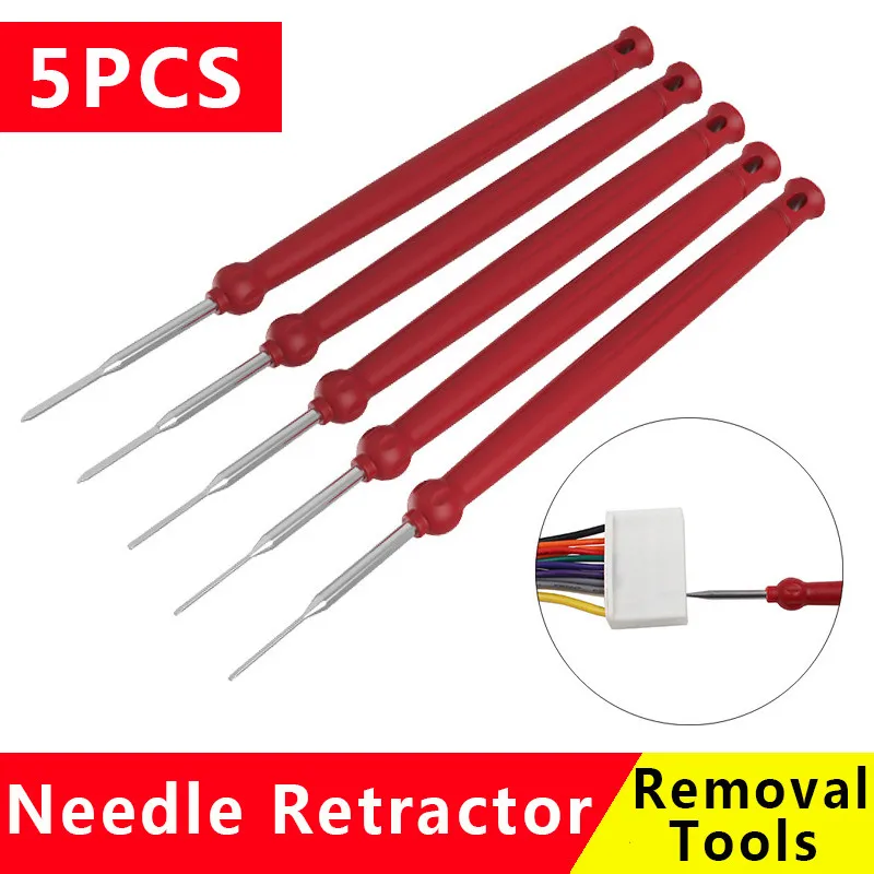 

5PCS/set Wiring Dismount Tool Automotive Wiring Harness Terminal Socket Plug Red Auto Repair Tool Kit