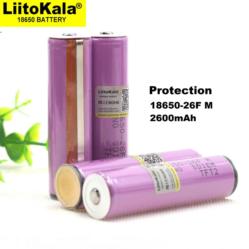 

20PCS Liitokala Protected New Original 18650 ICR18650-26FM 2600mAh Li-ion 3.7v Rechargeable Battery With PCB