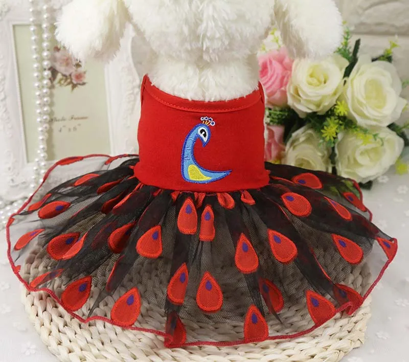 2020 Summer Dog Clothes Tutu Skirt Wedding Lace Tulle Princess Dress for Small Dogs Yorkies Puppy Girl Party Birthday Costumes | Дом и сад