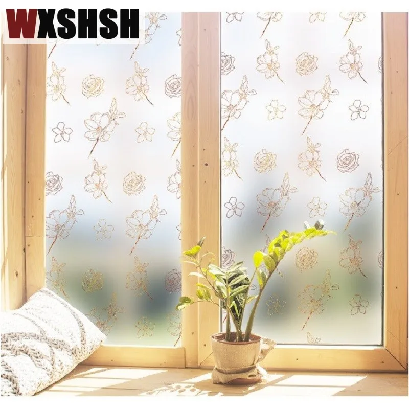 

Custom Size Electrostatic Glass Film Vinyl Stained Frosted Home Decals Window Sticker For Table Window Door Cabinet 90cmx100cm