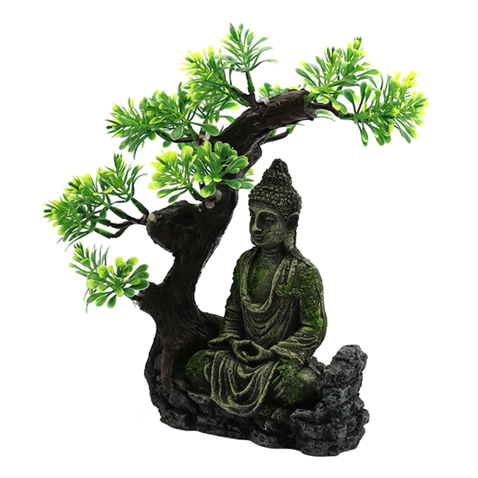 Ремесла статуя Будды Moss Zen аквариум укрытие миска для рыб Ландшафтная сцена