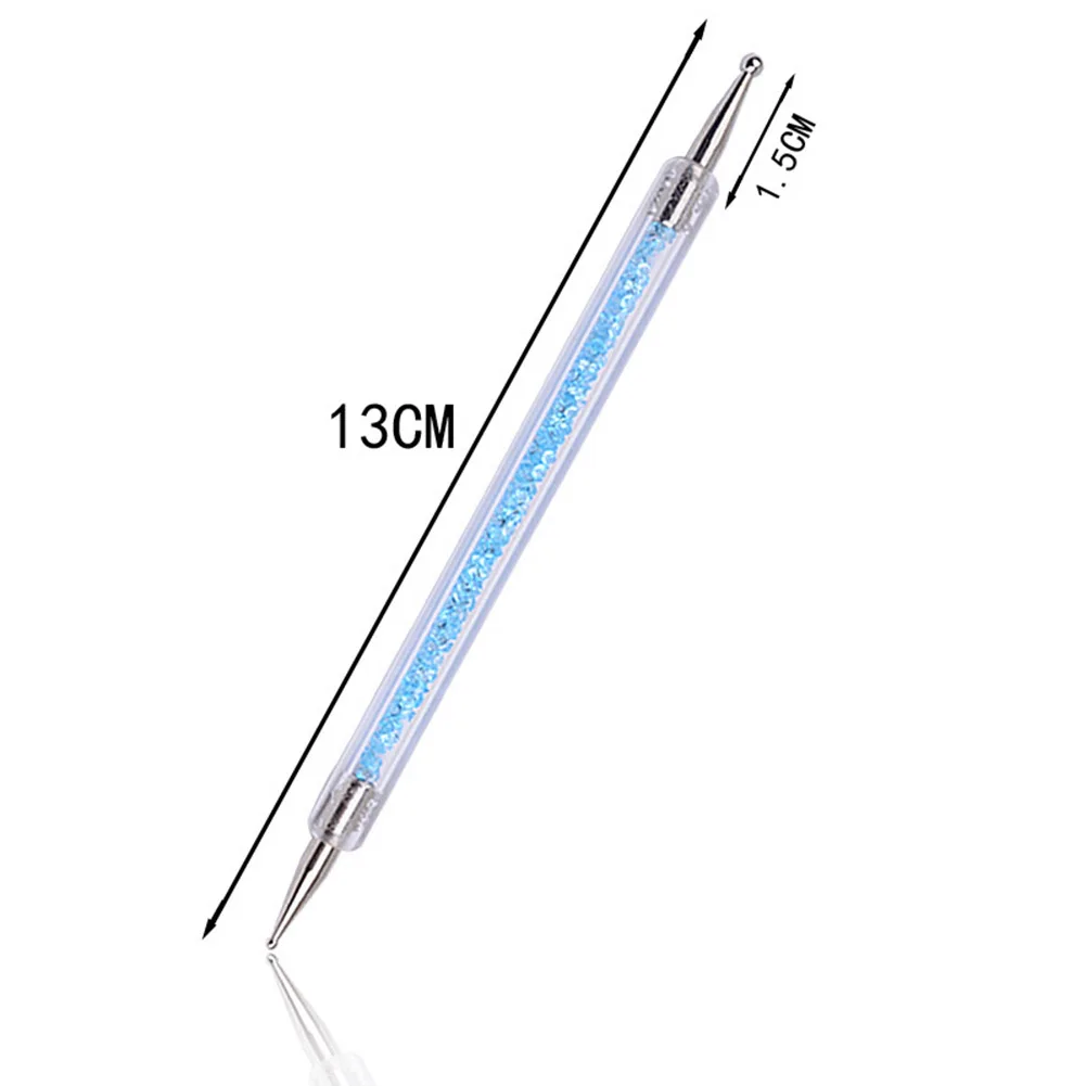 5 шт. двойной головкой для маникюра ручка Стразы сверла со стразами и пайетками