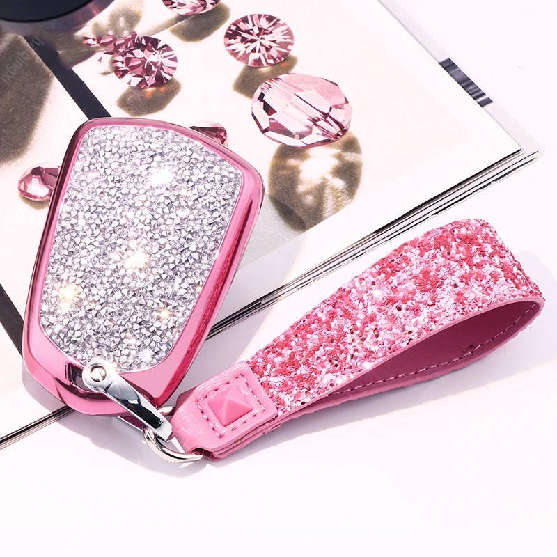 

Diamond Carkey case for Cadillac ATSL XT5 CT6 XTS CTS car Accessories key chains car accessories for girls