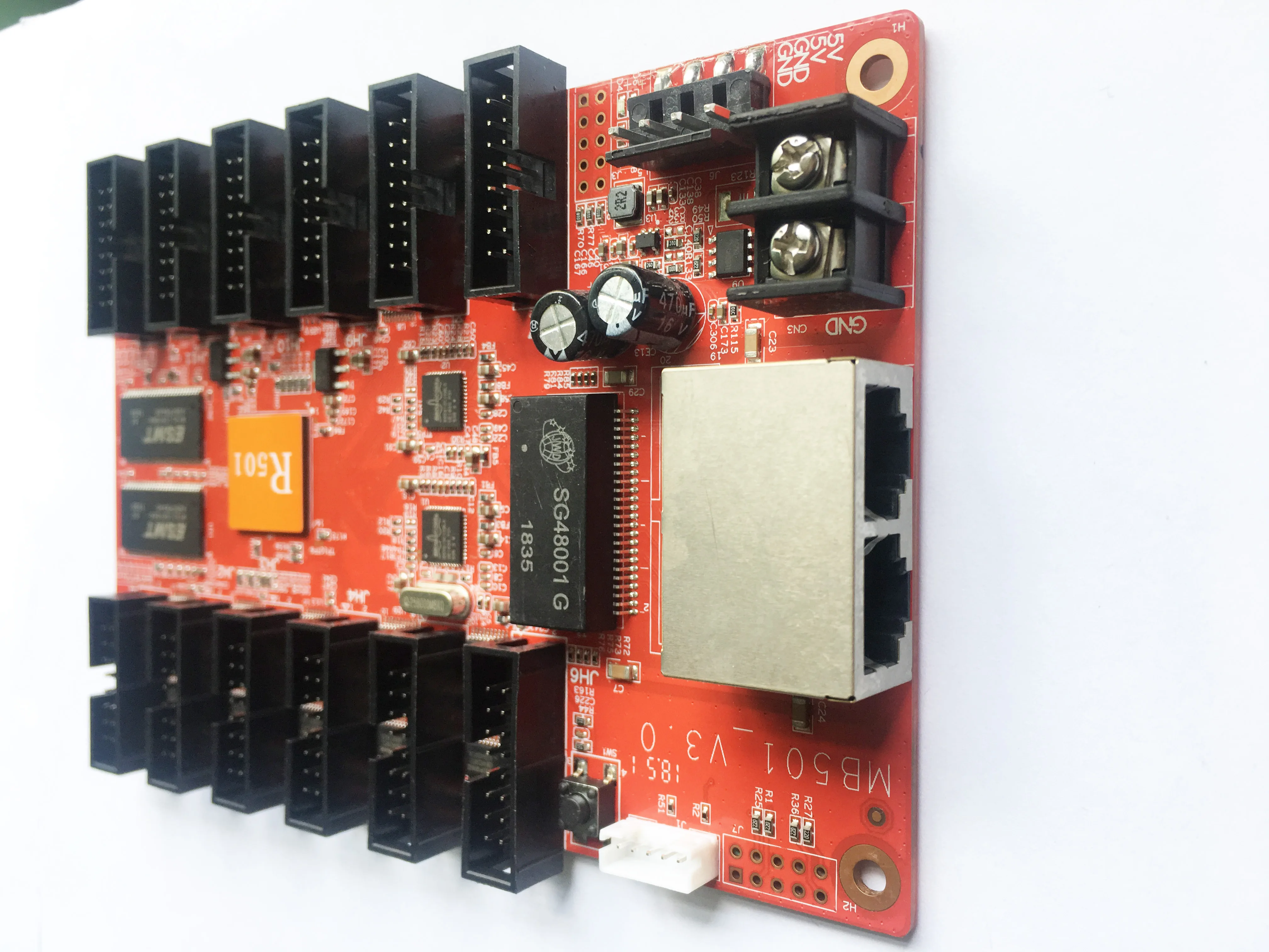 HD R501 hub75B принимающая карта, 12 выход hub75 полноцветный светодиодный экран знак принимающая карта поддержка 1/16 сканирования 1/32 сканирования