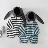 new autumn winter baby rompers all match striped romper cute cartoon rabbit hat infant girl boy jumper kids baby outfits clothes