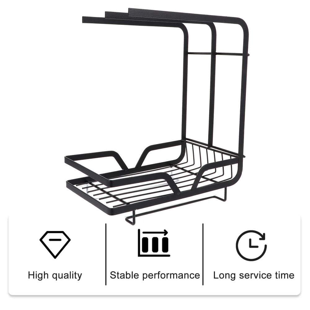 

1pc Sponge Soap Holder Kitchen Drainer Cloth Storage Rack Desktop Shelf