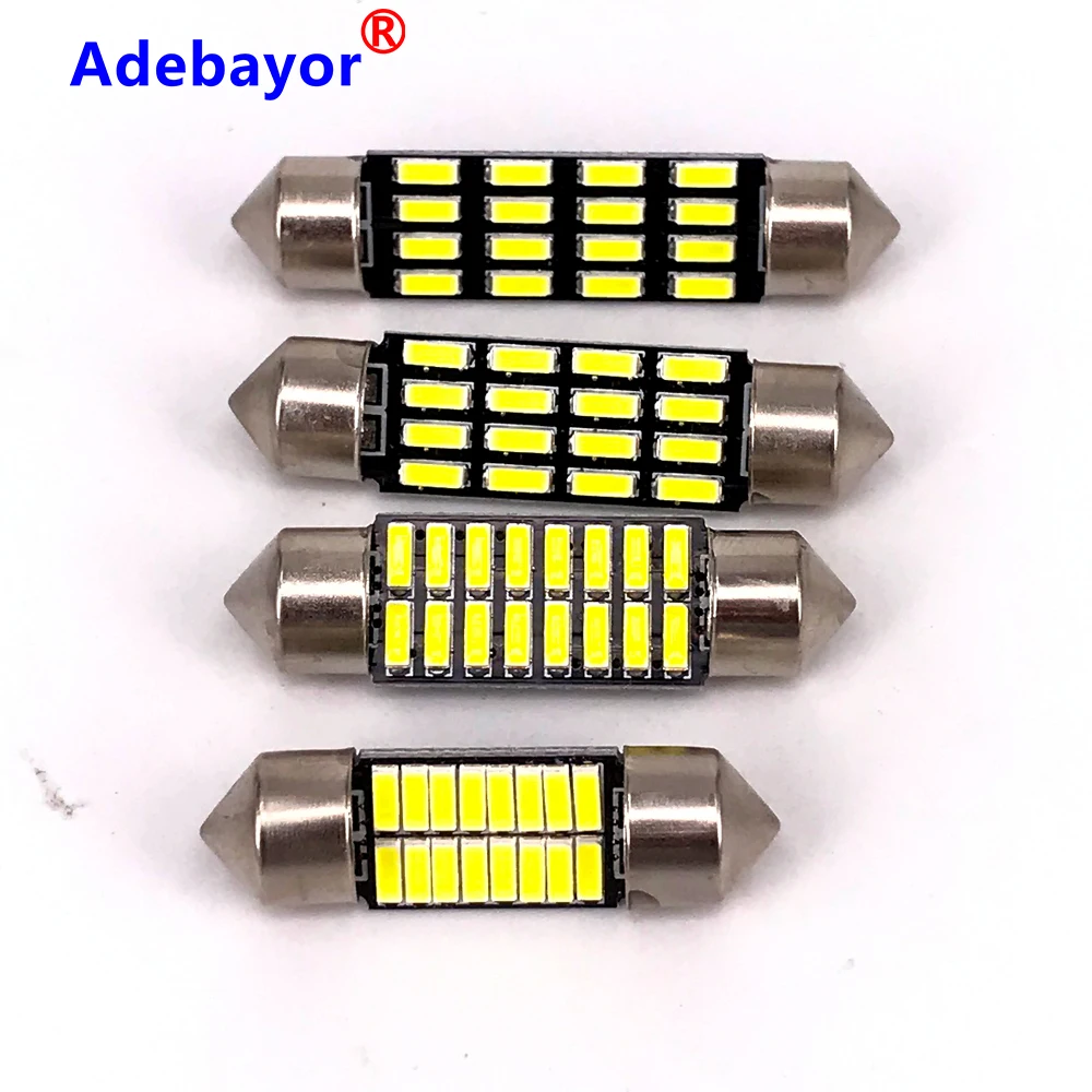 

200 шт. гирлянда 31 мм 36 мм 39 мм 41 мм C5W Led 4014 16 SMD DC 12 В Внутреннее освещение купольные лампы для чтения разные размеры