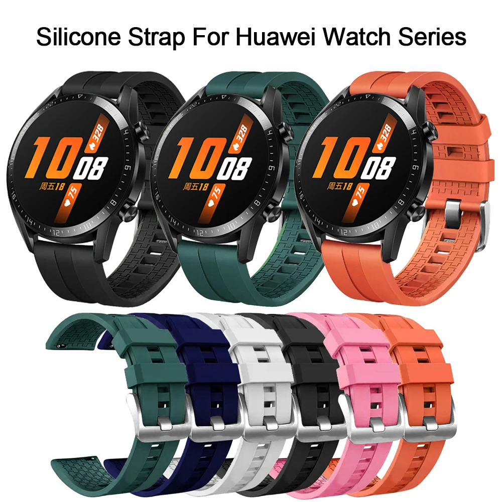Correas de silicona para Huawei Watch GT / Watch GT Active 46mm / Honor Magic watchband, repuesto de correas suaves, correa de reloj
