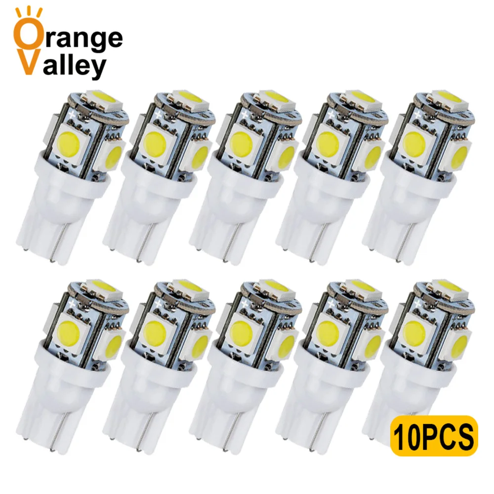 10 шт. Оптовая Продажа T10 5 SMD 5050 W5W 194 501 светодиодный автомобильные габаритные огни