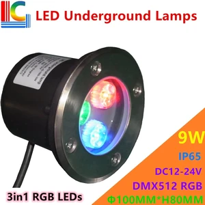 Подземный светодиодный светильник 3 Вт, 9 Вт, 12 В, 24 В, 110 В, 220 В