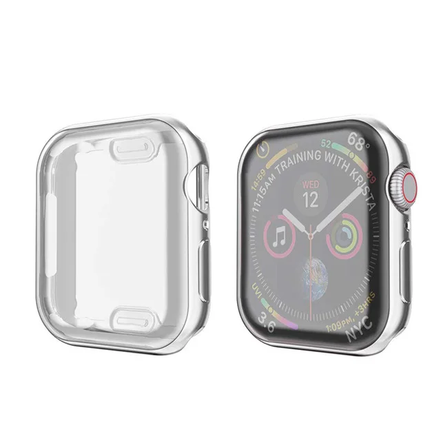 Чехол для часов для Apple Watch series 4 3 2 1 band case 42 мм 38 м 40 мм 44 мм тонкий пластиковый чехол протектор для iWatch 4 44 мм - Цвет: silver
