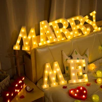 26 luminous led letter english alphabet night light battery plastic lamp romantic wedding birthday propose marriage party decors