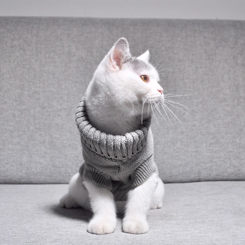 Теплая одежда для кошек осенне зимний вязаный свитер щенок прыгун пальто рубашка