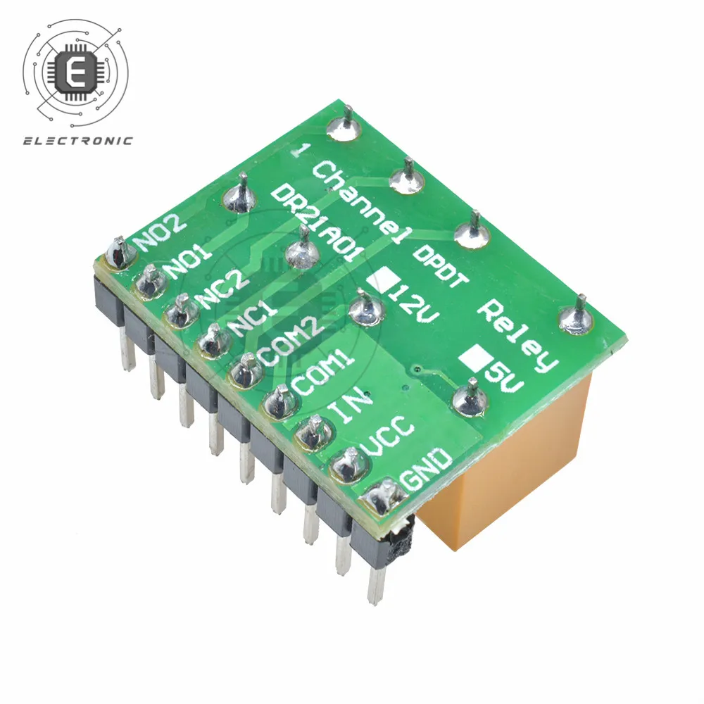 Двухполюсный релейный модуль DPDT Mini DC 5 В 12 1 шт. плата переключателя реле сигнала