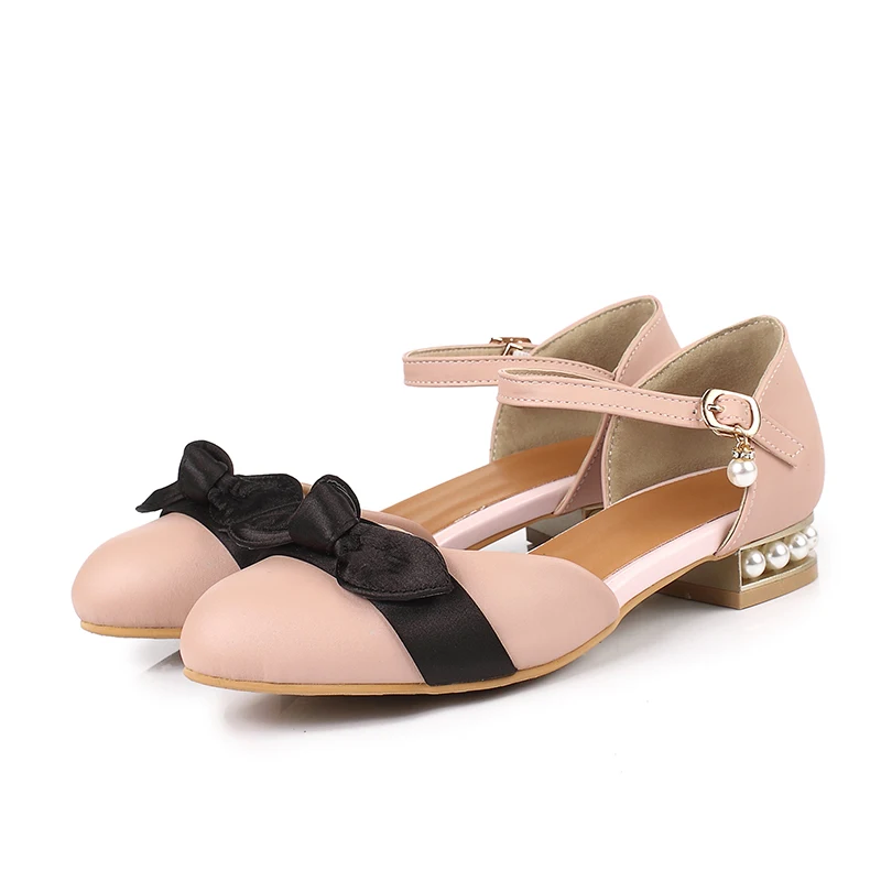 Сандалии BigSize женские на высоком каблуке босоножки с жемчужной пряжкой узелком